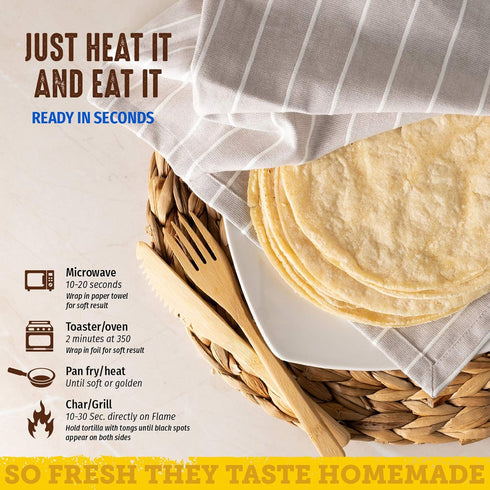 Del Campo Soft Corn Tortillas – 8 Inch Round, Gluten Free Authentic Mexican Food, 8ct.