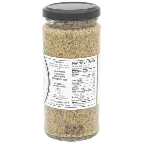 Kozliks 8.5oz Dijon Classique Hot Brown Yellow Natural Gluten Free Non-GMO Mustard, Jar
