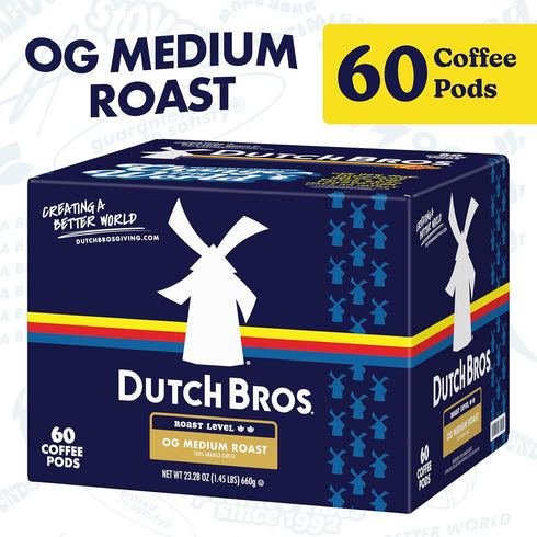 60 Count, Dutch Bros OG Medium Roast, Medium Roast, Single Serve Coffee Pods for Keurig K-Cup Brewers