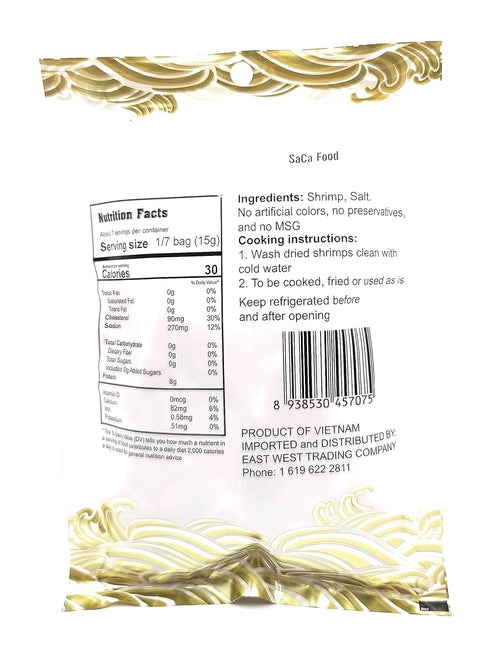SaCa Food 100 (3.5 oz) Dried Shrimp, Size Medium, g