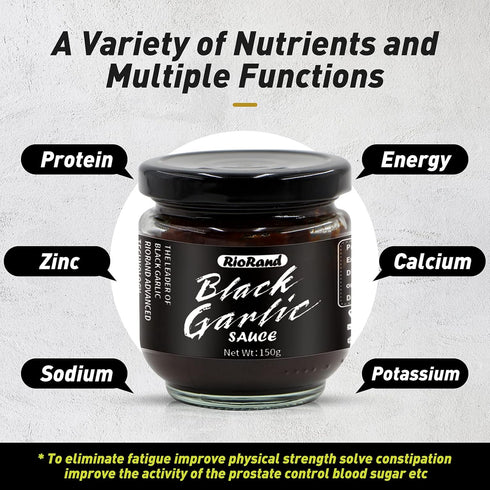 RioRand Black Garlic Sauce, 150g/5.29oz Black Garlic Puree