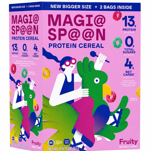 Generic 16 (2pack) Magics-Spoon Fruity High Protein Cereal - Sugar Free Snacks & Breakfast Food - Grain & Gluten Free