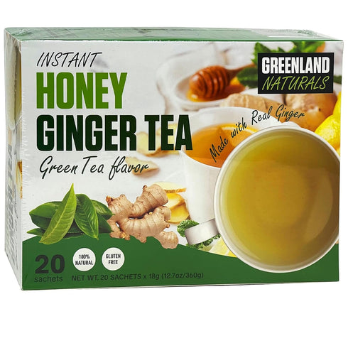 Generic 20 12.70 oz Ginger Green Tea Honey Flavor Instant Sachets - Natural Clean Fresh Nutty Taste - Gluten Free Total