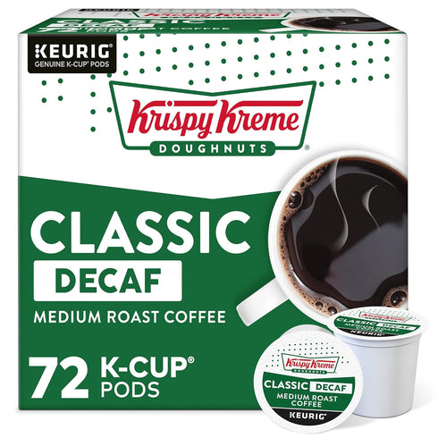 Krispy Kreme Classic Decaf, Single-Serve Keurig K-Cup Pods, Medium Roast Coffee Pods,