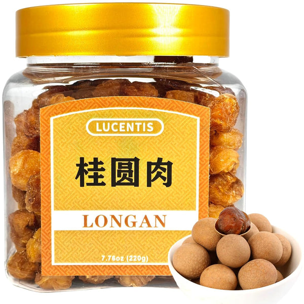 LUCENTIS Dried Longan Fruit 7.76 (220g oz) | 100% Natural Longan, No Additives