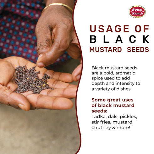 Spicy World 4.5 LB 100% Black Mustard Seeds Whole Bulk Jar - All Natural, Gluten Free, Pure, Robust Flavor - by