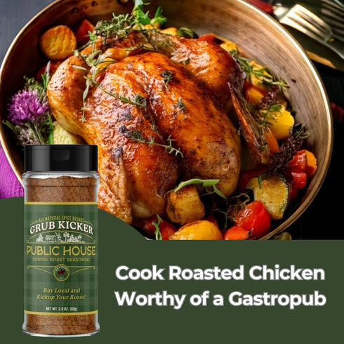 2.9 oz Grub Kicker Public House Sunday Roast Seasoning - Bottle - Prime Rib, Pot Roast, and Beef Tenderloin Spice Rub
