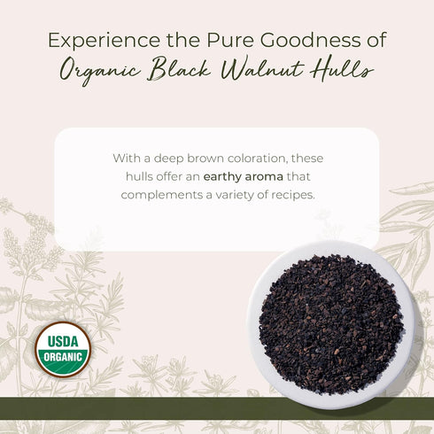 1 lb Starwest Botanicals Organic Black Walnut Hull - Cut & Sifted, Use for Tea & Baking, Certified Kosher, Non-GMO