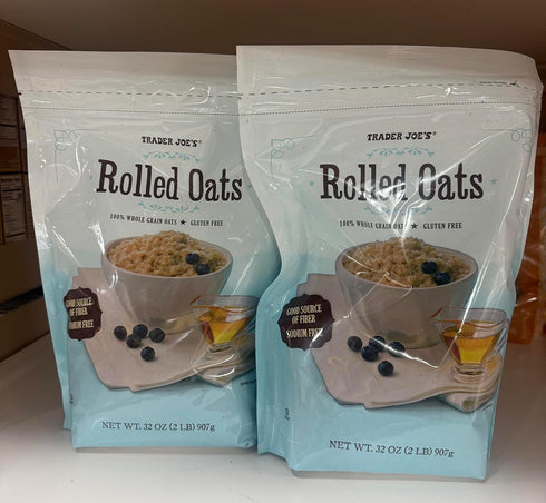 Generic TRADER JOE'S Gluten Free Rolled Oats, 100% Whole Grain, 32 Oz Bags,