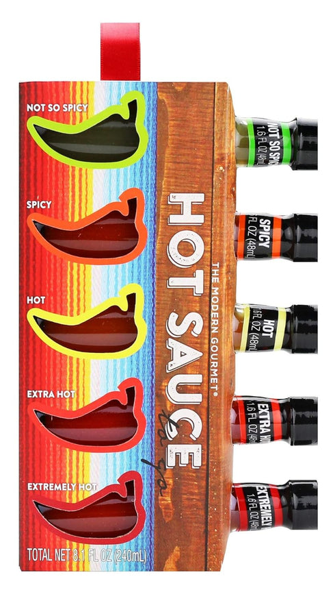 Set 5 1.6 Thoughtfully Gifts, Hot Sauces To Go, Home Edition, of Unique Flavors, Fluid Ounces Each