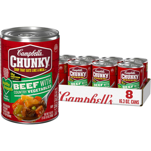 Campbells Chunky Healthy Request Soup, Beef Soup with Country Vegetables, 16.3 Oz