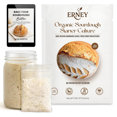 ERNEY Dehydrated Sourdough Starter for Bread Making - Perfect Rise Organic Sourdough Bread