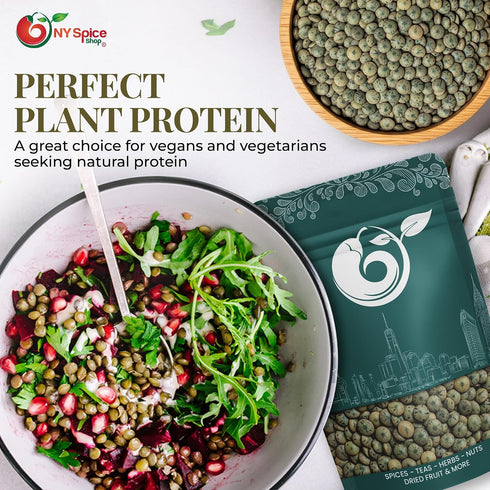 3 NY SPICE SHOP French Lentils Pounds French Green Lentils Dry Lentil Beans - Protein & Fiber Rich - Great for Stews