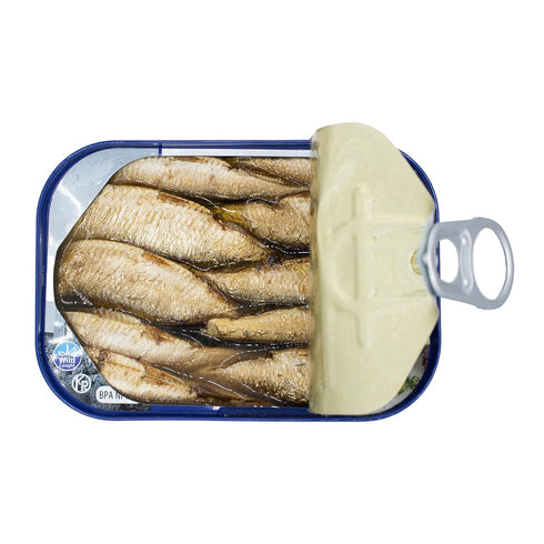 3.52 oz (Pack 12) MW Polar Smoked Brisling Sardines in Spring Water, Can, Wild Caught