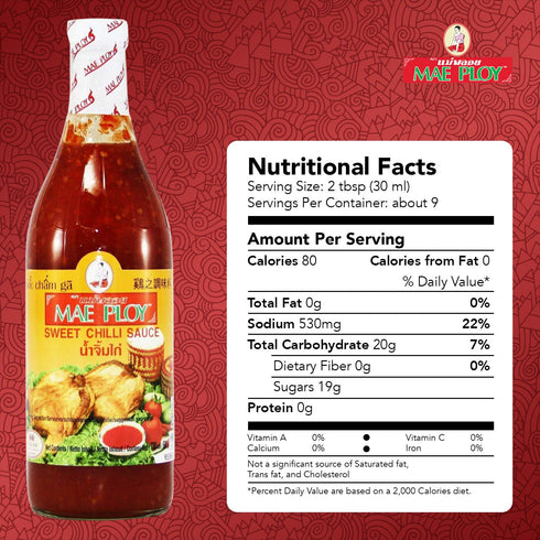 Mae Ploy Sweet Chili Sauce, 25oz from Thailand, Mild Spicy & Sweet, Perfect for Dipping Grilled & Fried Food