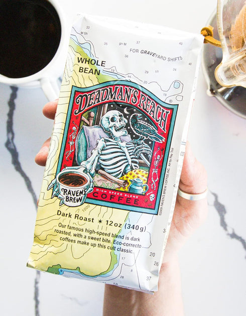 2lb Raven's Brew Coffee High Caffeine Coffee Dark Roast Ground - Deadman's Reach