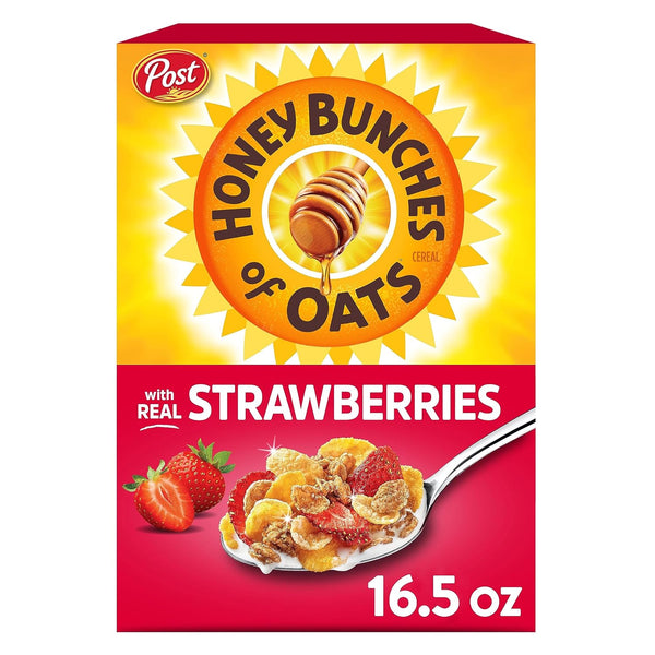 Honey Bunches of Oats with Real Strawberries Breakfast Cereal, Strawberry Cereal with