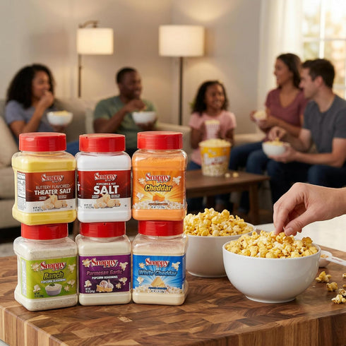 Pack, 19 oz, 18 oz, 6 Count Snappy Popcorn Salt and Seasoning Variety Theater Salt Popcorn Salt Ranch, Parmesan Garlic