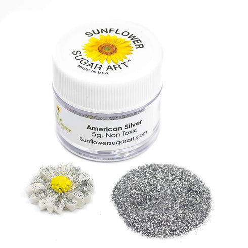American Silver Craft Glitter Dust | Shiny Silver Glitter for Cake Accessories, DIY Crafting Decoration
