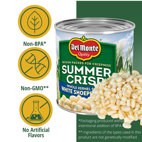 Summer 11 oz. (pack 12) Del Monte Crisp White Shoepeg Corn, Can