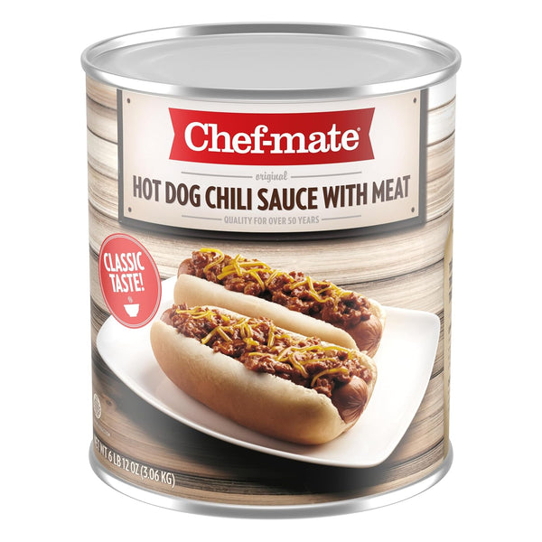 Chef-mate Hot Dog Canned Chili Sauce with Meat, 6 lb 12 oz (#10 Can)