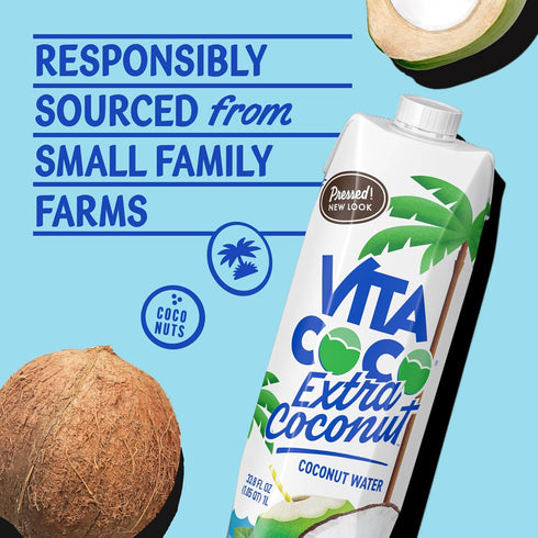 33.8 Oz Vita Coco Extra Coconut, Coconut Water, Fl