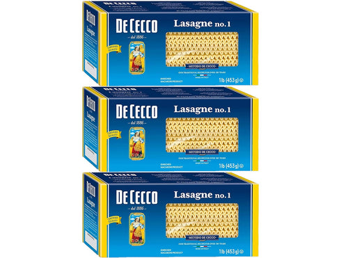 Yonvim De Cecco Pasta, Lasagne 16 oz Pack of 3