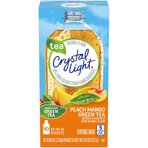 Crystal Light On The Go Peach Mango Green Tea, 10 CT