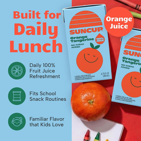 100% 49 Pack 6.75 oz (40 Pack), SunCup Juice Boxes for Kids | No Added Sugar, No Dyes, No Preservatives | Trusted