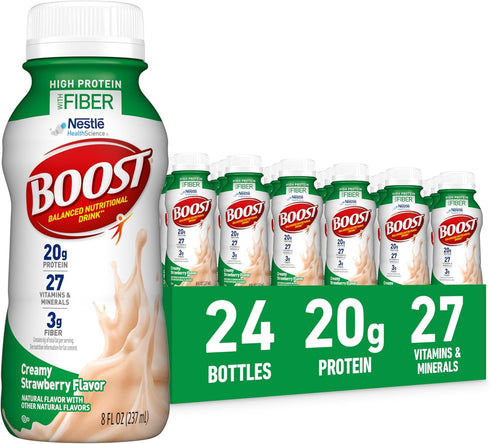 BOOST High Protein with Fiber Ready to Drink Complete Nutritional Drink, Creamy