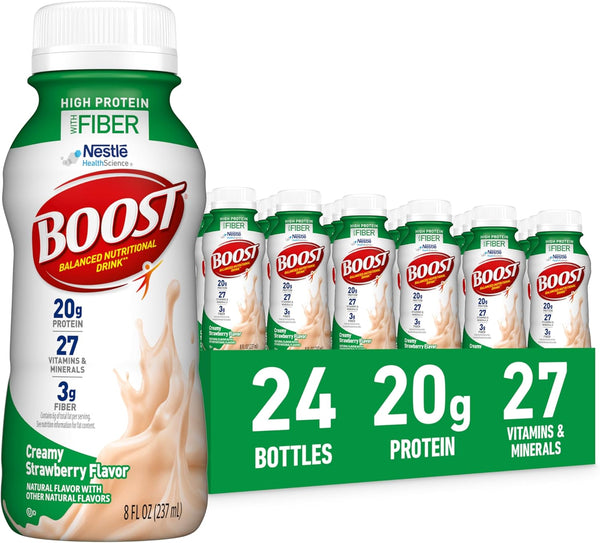 BOOST High Protein with Fiber Ready to Drink Complete Nutritional Drink, Creamy