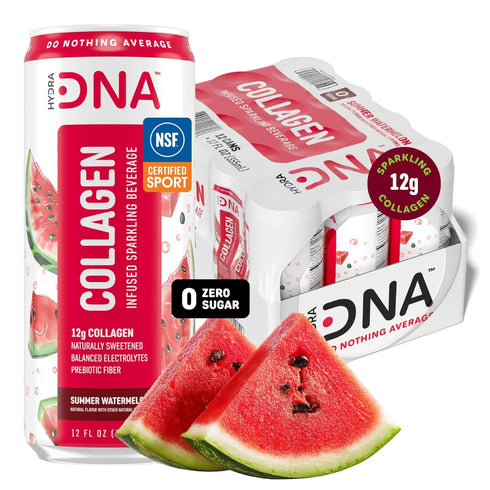 HYDRADNA- Sparkling Liquid Collagen Protein Water Drink Balanced Nutrients for Wellness -