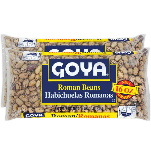 Goya Dried Roman Beans, Creamy and Smooth Frijoles Romanos, Pantry Staple, Pack