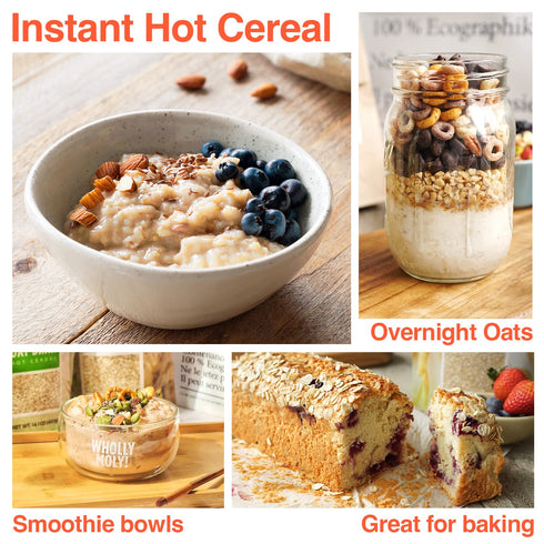 5 Wholly Moly! Grains Cereal, Multi-Grain Oatmeal of rye, barley, oats, wheat and Khorasan wheat, High Fiber, No Sugar