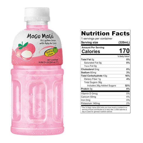 Mogu Mogu Format: Grocery 10.82 Oz (6 Mogu Mogu Lychee Nata De Coco Juice, Fl Bottles)