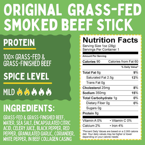 12 8 3 1 (1 12-cnt, 1-oz Flavor Variety Meat Sticks. No Added Nitrates, Gluten, Soy, MSG, Dairy, Nuts. Grass-fed Beef
