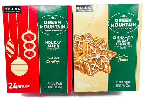 GEEGVV Cinnamon Sugar Cookie and Holiday Blend K-Cups Coffee Variety Pack of 2