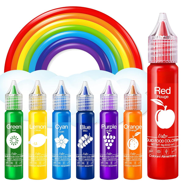 Food Coloring Set - Rainbow Edible Food Color Dye for Baking, Cake