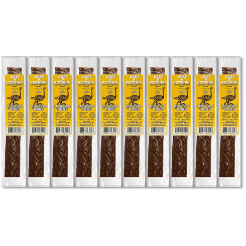 Buffalo Bob's Wild Game Beef Jerky- Ostrich Jerky 10 Pack