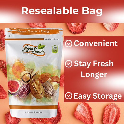 4 Oz, 100% Anna and Sarah Freeze Dried Slice Strawberries Natural Sliced Fruit, Great for Healthy Snacks, Smoothies