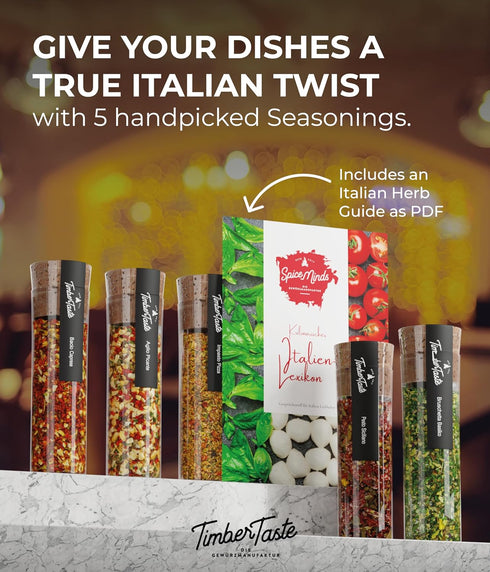 Set 5 Set TIMBER TASTE Italian Spice Gift for Women - Gourmet Italian Seasoning Blends from Italy | Artisan Basket