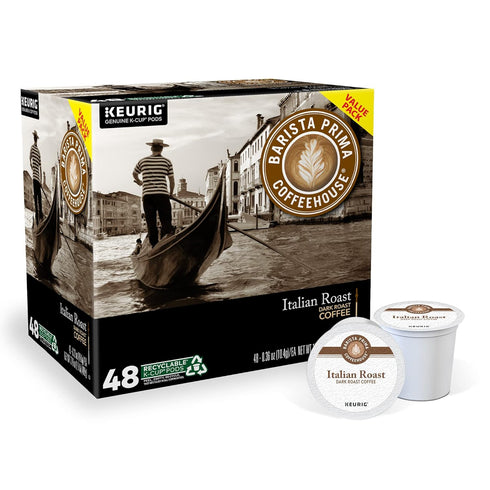Barista Prima 48 Count Coffeehouse Italian Roast, Keurig Single Serve K-Cup Pods, Dark Roast Coffee