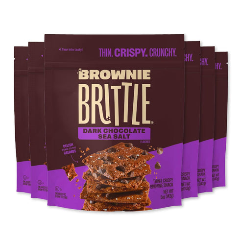 Brownie Brittle Dark Chocolate Sea Salt Thin and Crispy Sweet Snacks (Pack