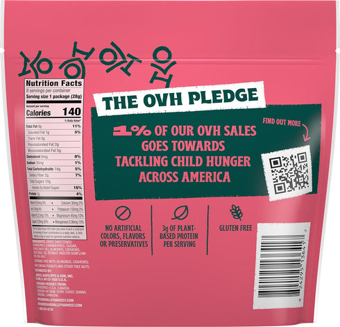 1oz (Pack 8), Packs, 4g Orchard Valley Harvest Cran Nut Trail Mix, Bags of Sweetened Cranberries, Almonds, Cashews