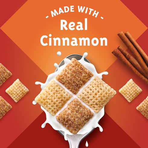 19.2 oz Cinnamon Chex Cereal, Gluten Free Breakfast Cereal, Made with Whole Grain, Family Size