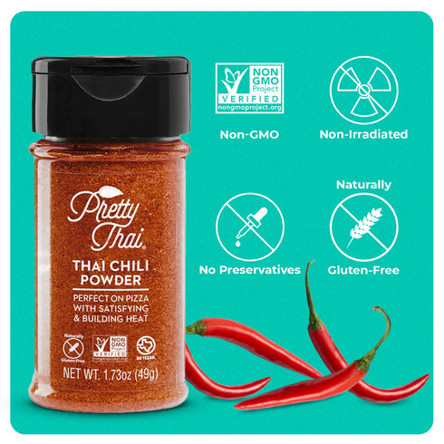 Pretty Thai Chili Powder - 1.73oz, Pack of 1, Chili Seasoning Mix with Dried Thai Chili Flakes for Authentic Thai Food