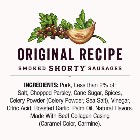 7g 12 oz. Duke's Pork Original Smoked Shorty Sausages, Protein Per Serving
