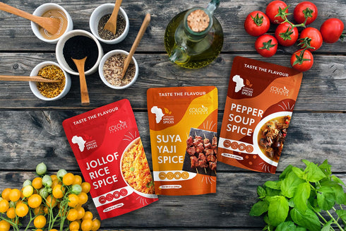 3, Bundle of The TRIO of African Flavours, Pepper Soup, Suya and Jollof Rice Spices ! | Perfect for Delicious
