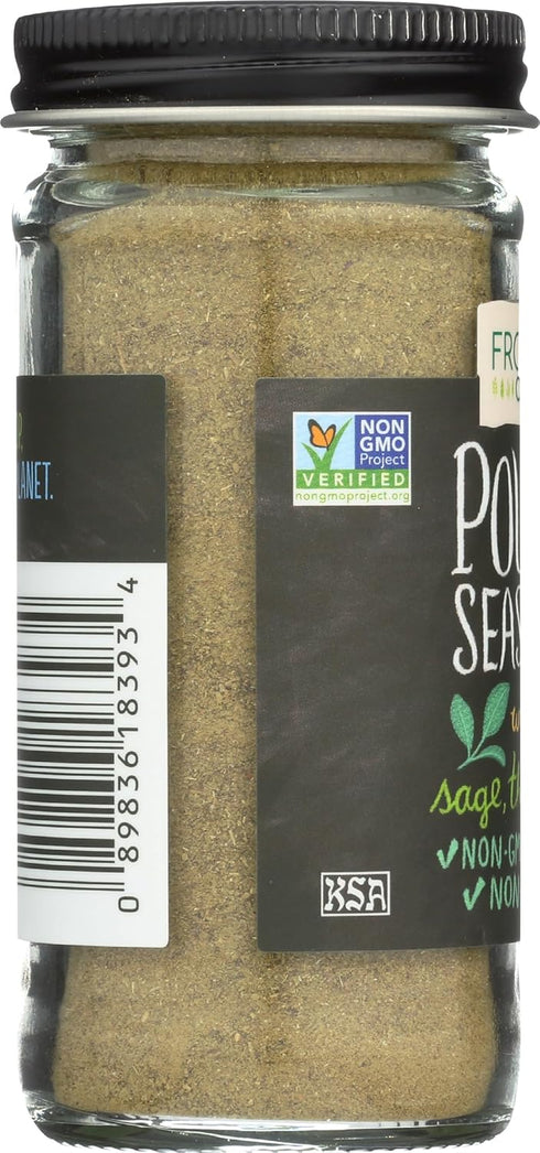 1.34 Frontier Co-op Salt-free Poultry Seasoning, Ounce Bottle, Blend of Sage, Thyme & Onion, Perfect for Poultry