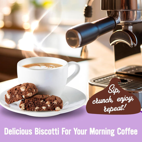 1.25oz 24 Pack Cooper Street Italian Biscotti Cookies - Twice Baked Biscotti Style Cookie Biscuits in Delicious Brownie